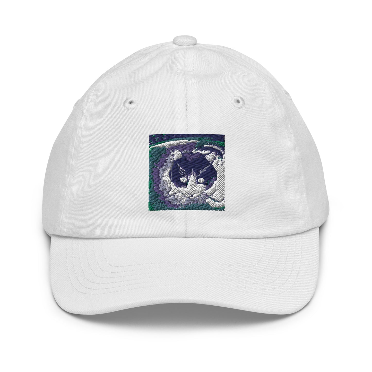 Black and White, Cat in Green Grass Youth baseball cap